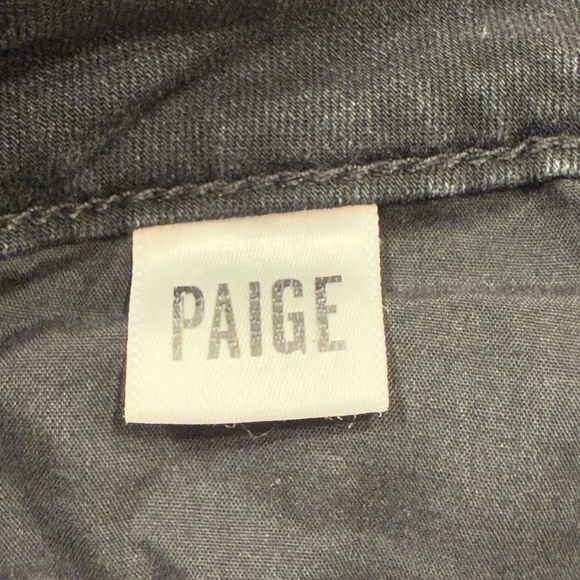 Paige Verdugo Ankle Skinny Jean in Pure Noir Destroy (27) - Picture 5 of 6